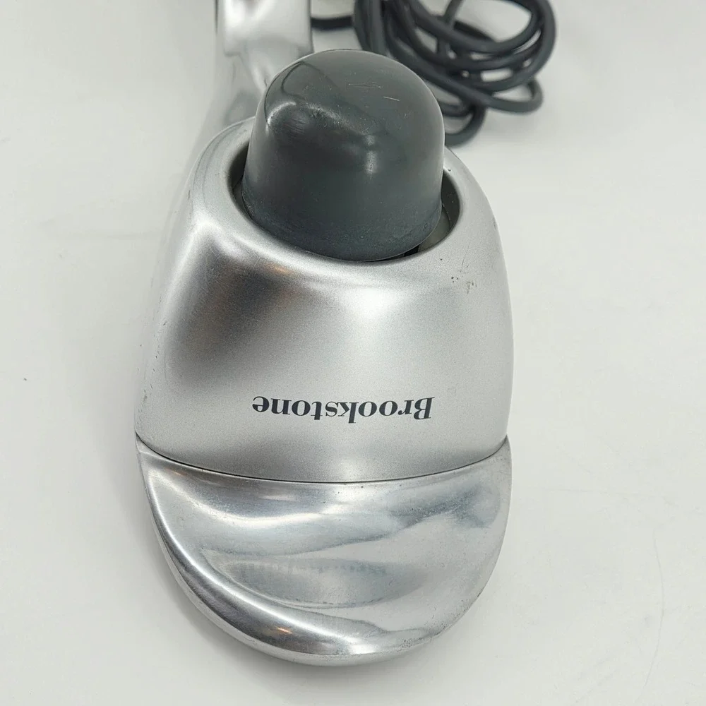 Brookstone Handheld Massager F-209 Silver 3-Speed Corded Muscle Relief Tested